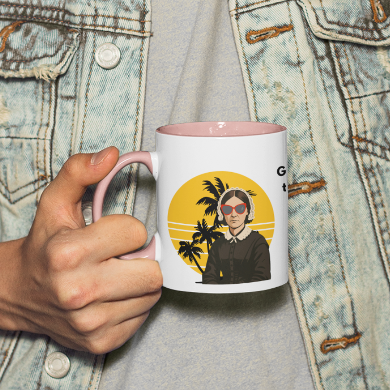 Coffee mug - Go with the Flo pink