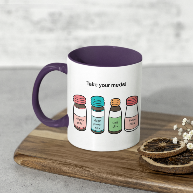 Coffee mug - Take your meds mug purple