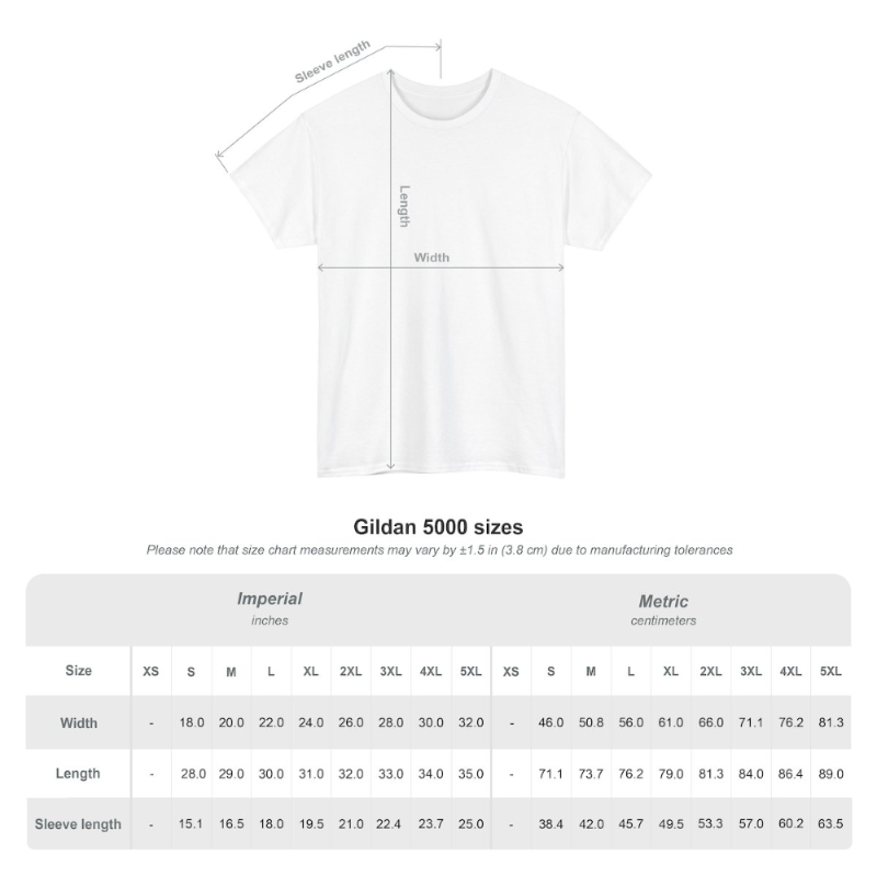 Size chart this will hurt