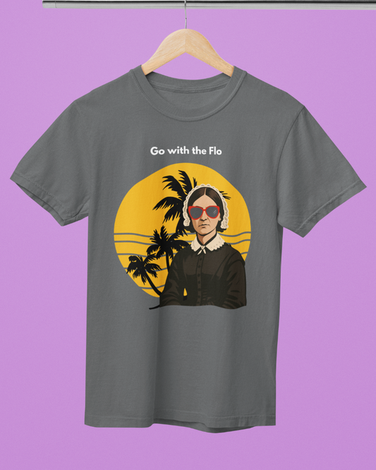 Tee shirt- Go with the Flo graphite
