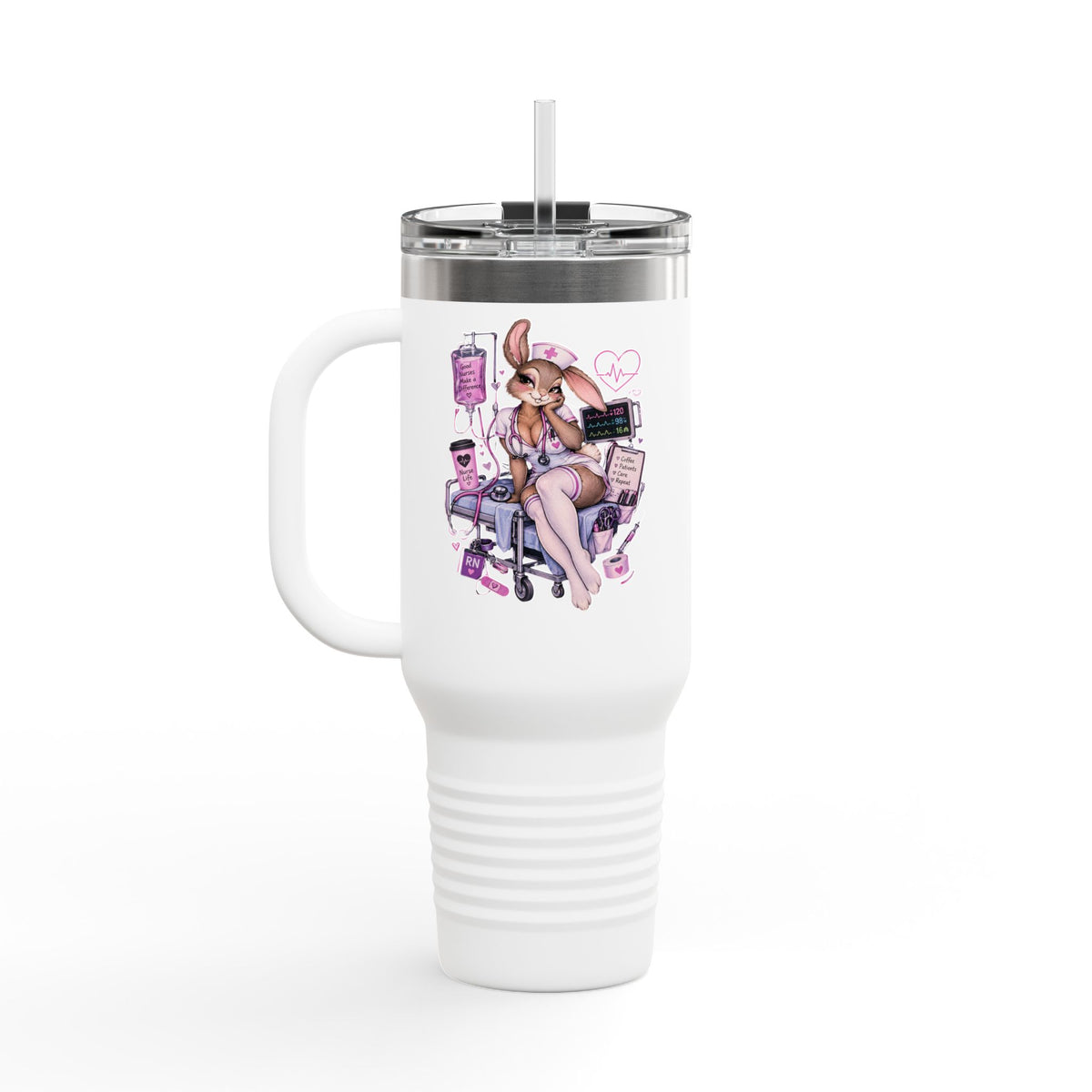 Insulated Travel Mug — Nurse Bunny