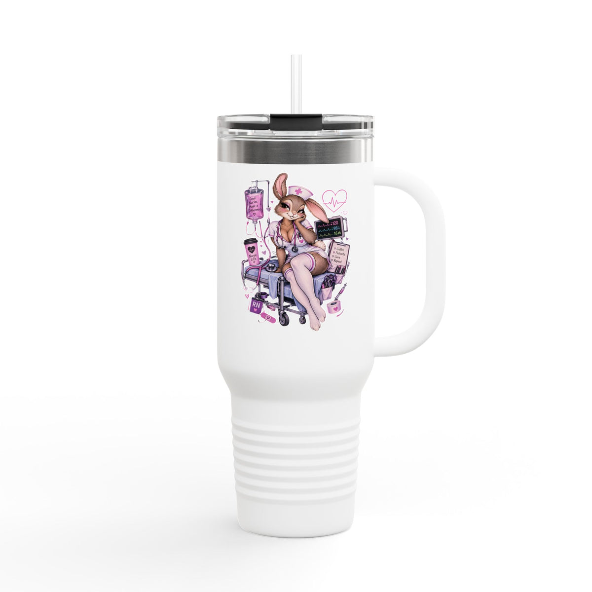 Insulated Travel Mug — Nurse Bunny