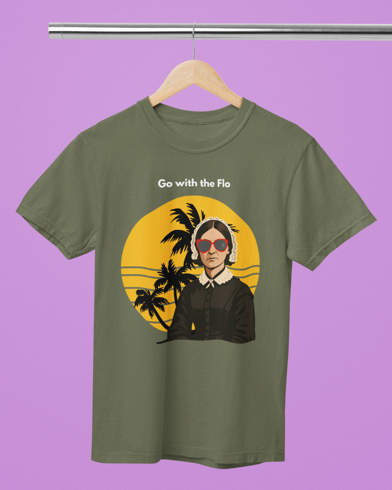 Tee shirt - Go with the Flo military green